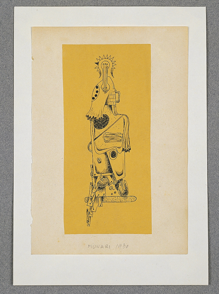 Senza titolo, 1930 china su carta ocra applicato su carta beige cm 11x16h