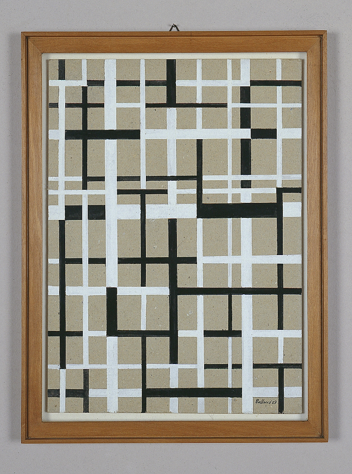 Interposizione strutturale, 1953 	tempera su cartone cm 21 x 28h
